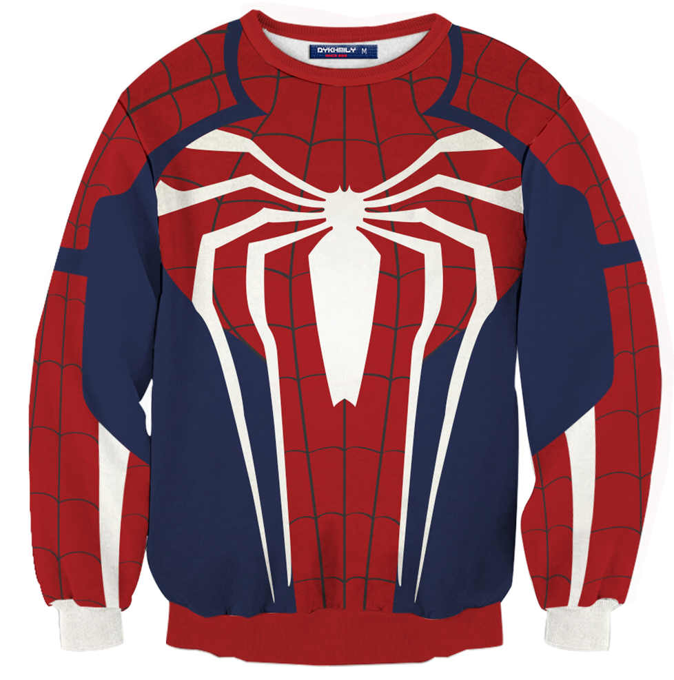 Spider-man Cosplay Ps4 New Look 3d Sweater (1024x1024), Png Download