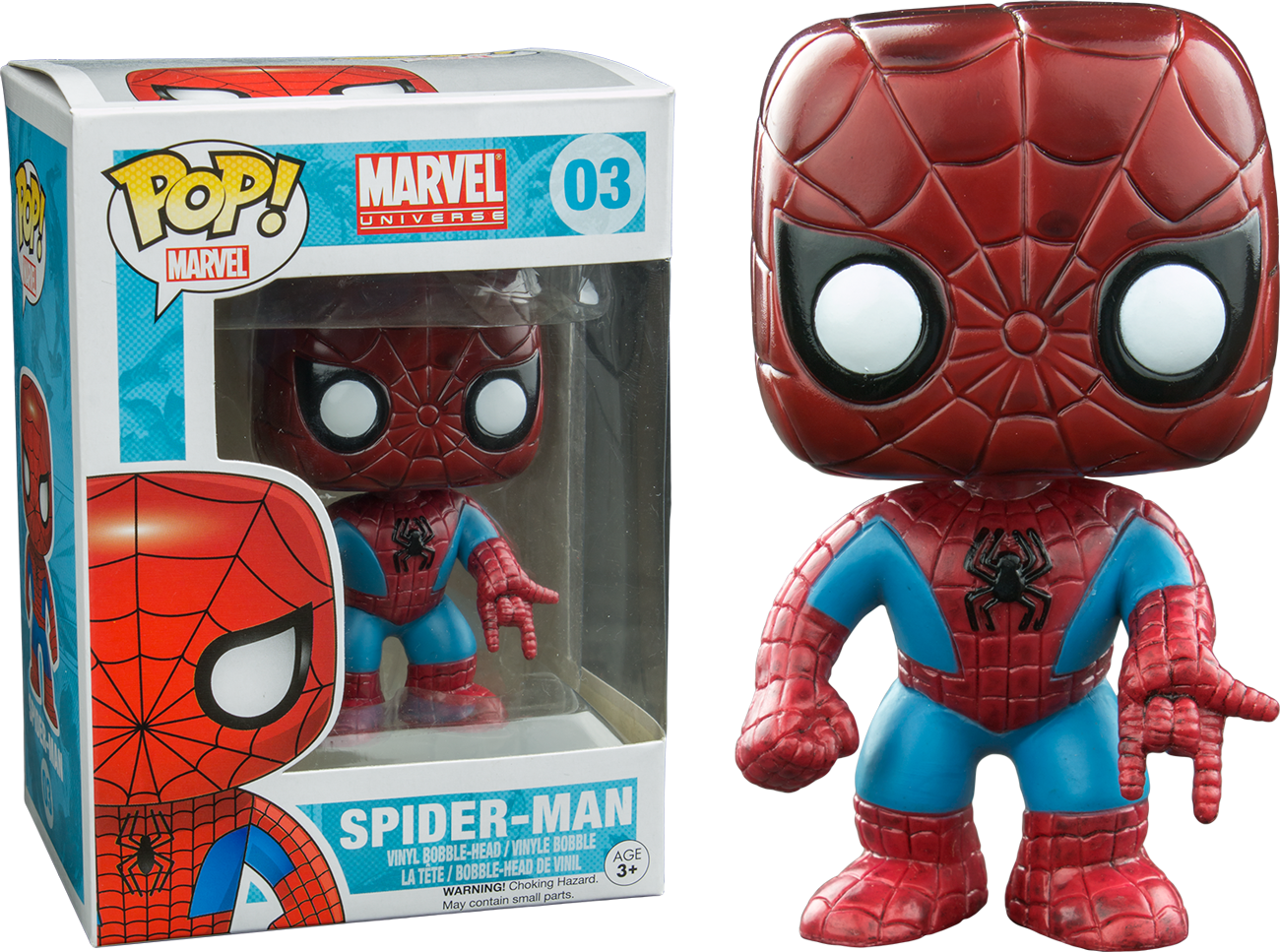 Spiderman Pop Vinyl Bobble Head Figure - Spiderman Marvel Funko Pops (1300x967), Png Download