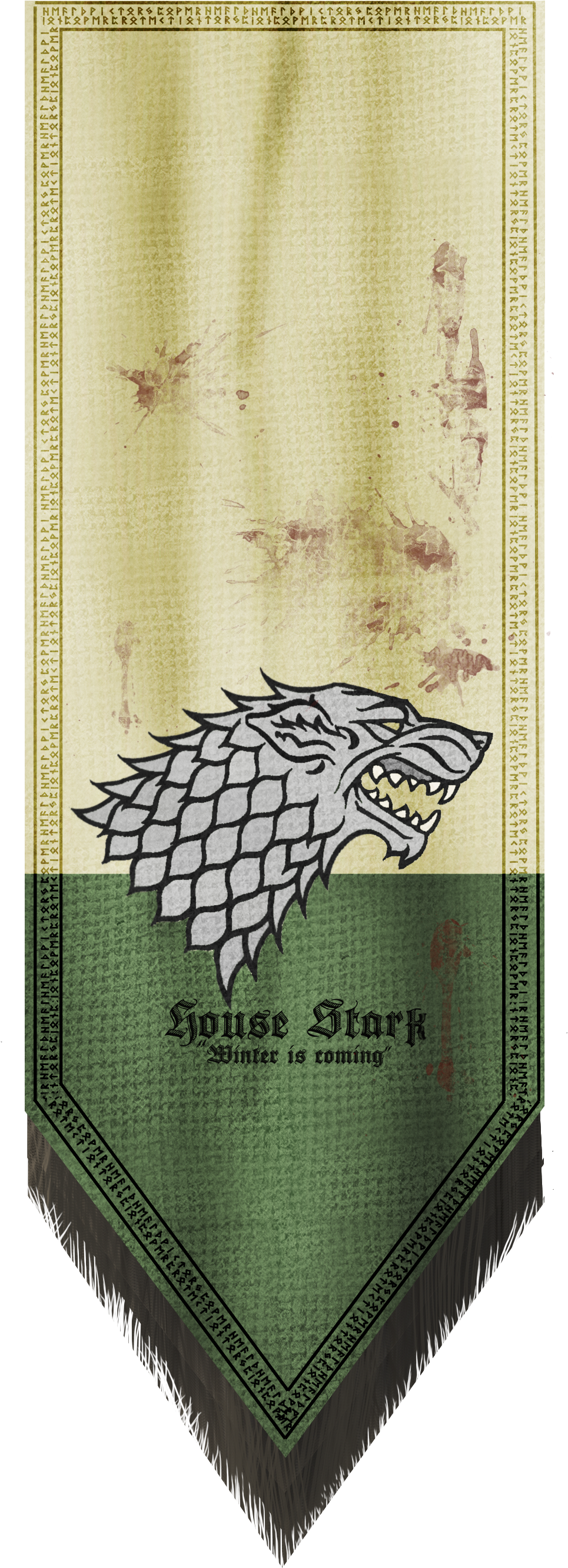 House Stark Banner By Andy-butnariu - Winter Is Coming Mugs (1120x2972), Png Download