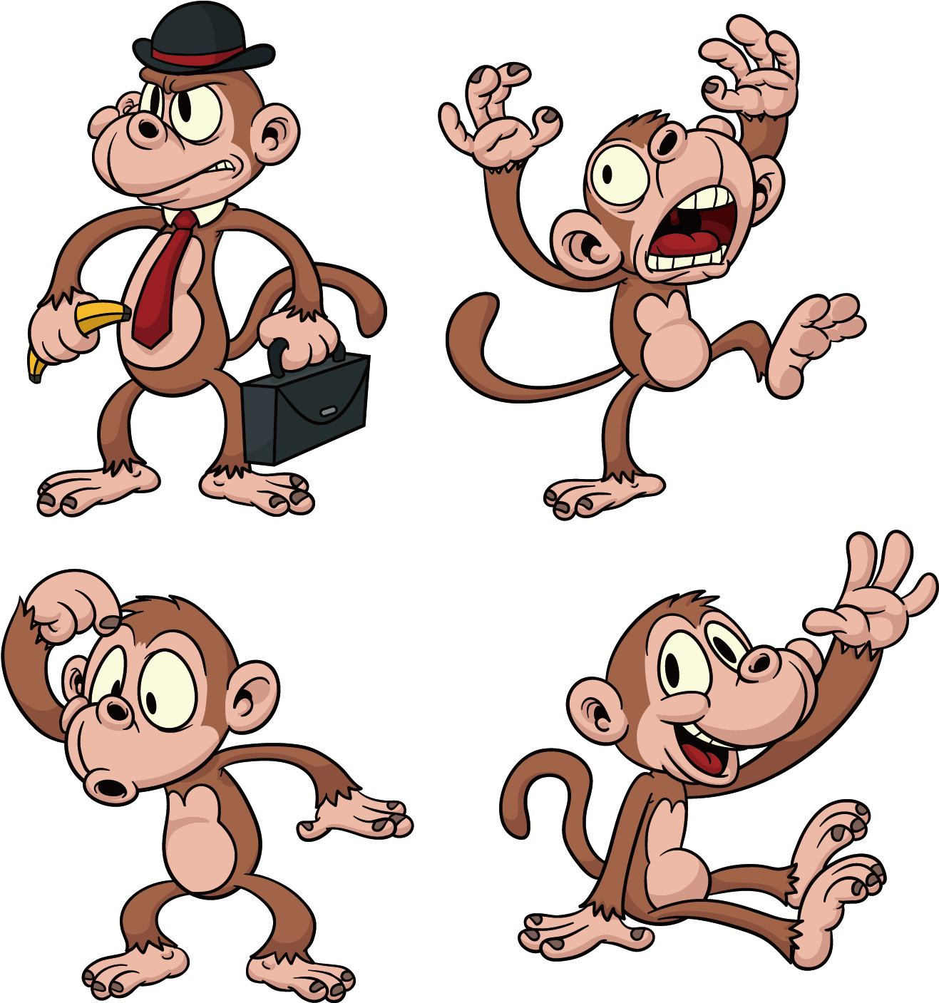 Free Stock The Monkey Chimpanzee Cartoon - Little Monkey Drawing (1690x2107), Png Download