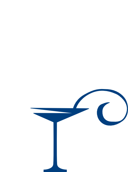 Blue Cocktail Glass Clipart (444x593), Png Download