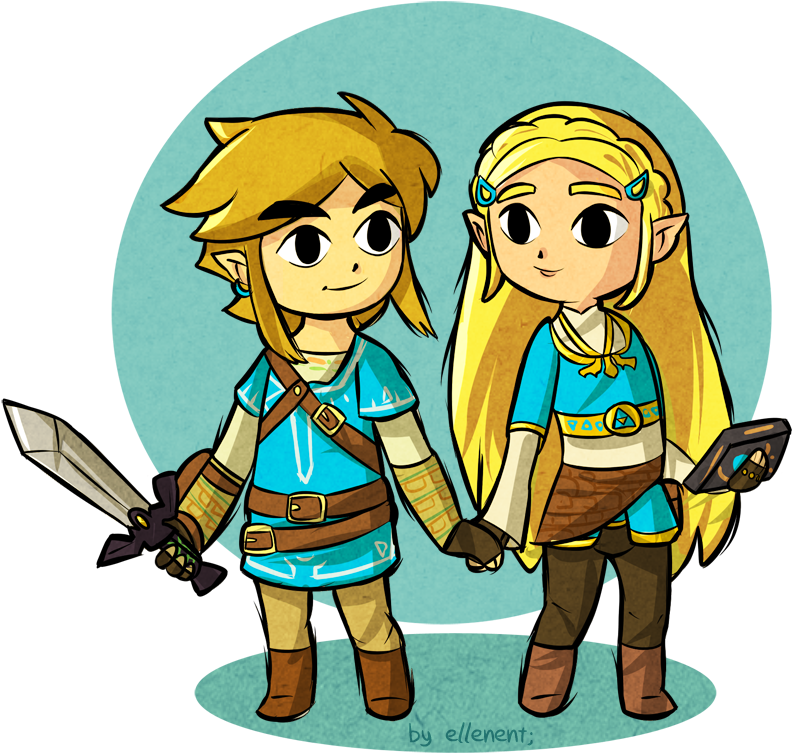 “botw Zelink In Wind Waker Style ” - Wind Waker Link Botw (900x793), Png Download