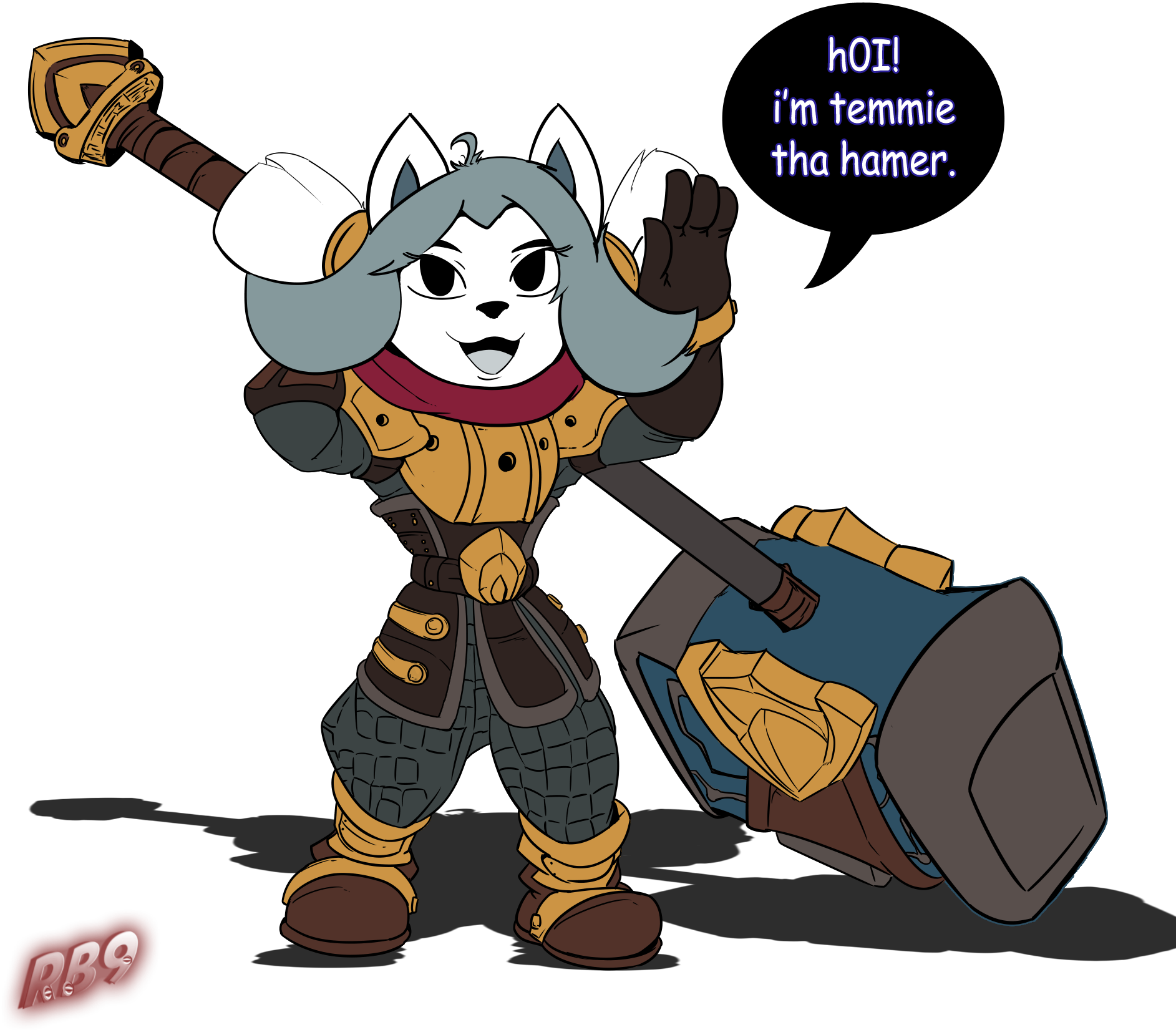 Temmie The Hammer (1900x1700), Png Download