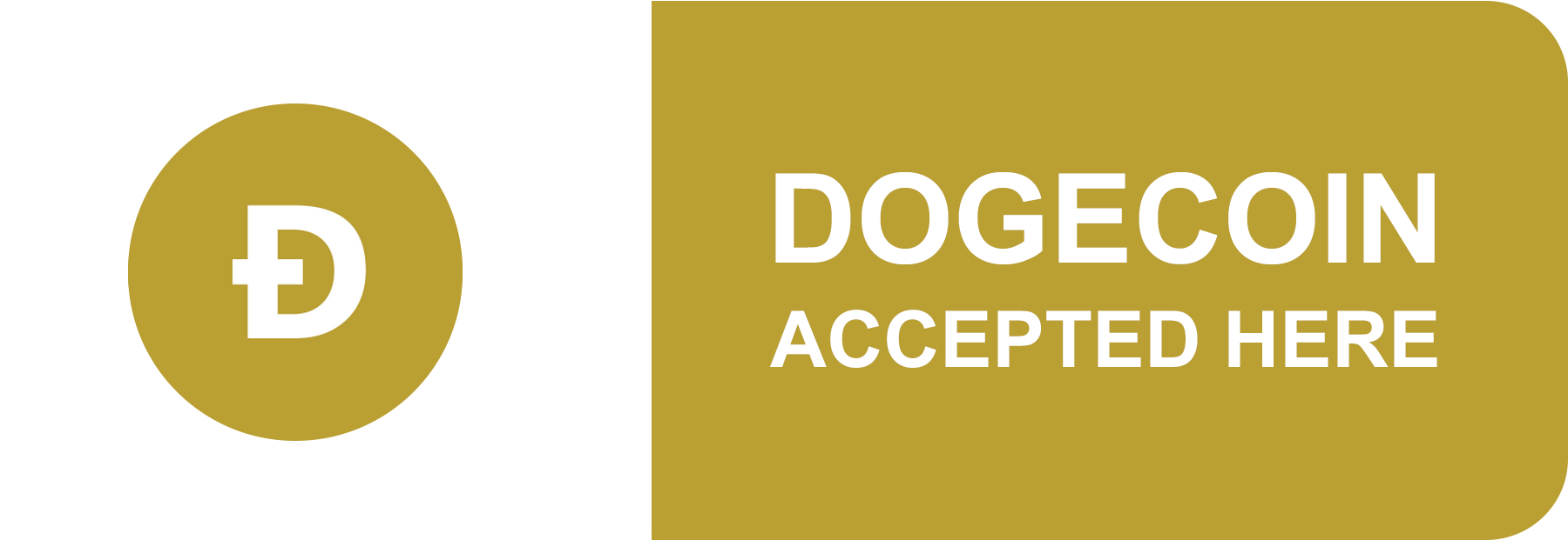 Dogecoin Accepted Here Sign - Here We Accept Bitcoin Litecoin (1920x657), Png Download