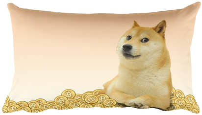 Dogecoin Doge On Bitcoin Large Rectangular Pillow - Shibe-doge Throw Blanket (498x498), Png Download