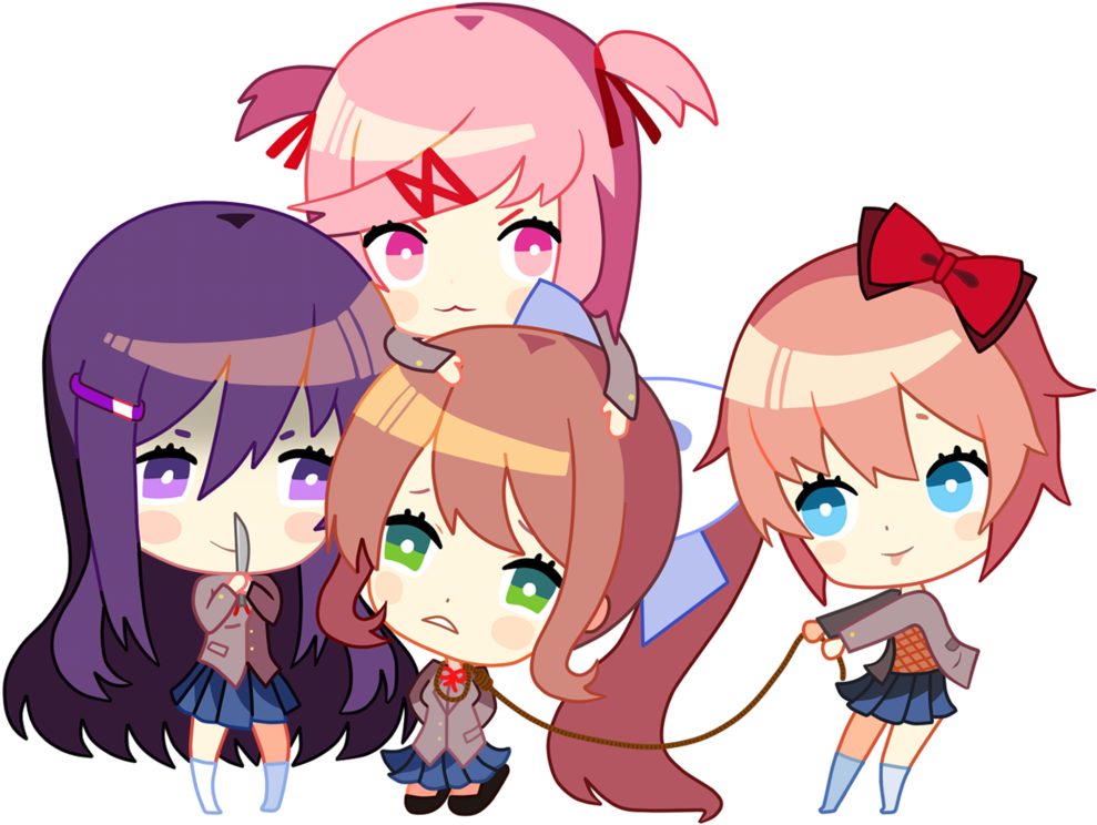 Doki Doki Literature Club Chibi (1024x783), Png Download