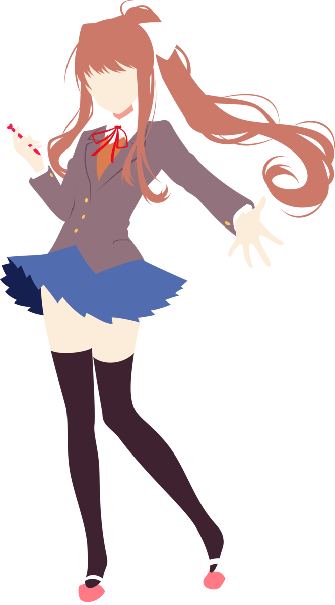 Doki Doki Literature Club - Doki Doki Literature Club Monika Sticker (665x1202), Png Download
