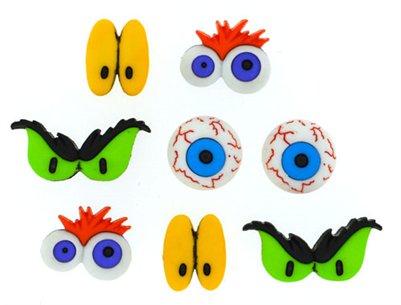 ''monster Eyes'' Halloween Buttons, 1/2 To 5/8'' Long (400x400), Png Download