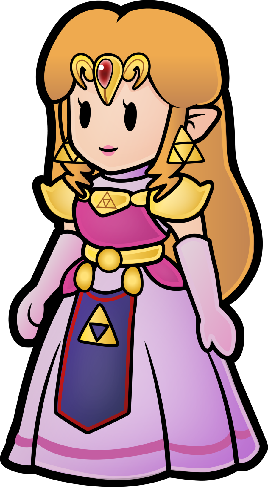 Paper Princess Zelda [ocarina Of Time] - Paper Legend Of Zelda (900x1630), Png Download