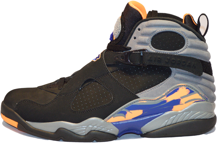 Air Jordan 8 "phoenix Suns" - Air Jordan Viii 8 Retro Phoenix Suns Citrus Black Sz (1024x681), Png Download