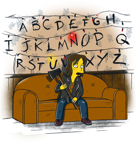 Waiting For The Demogorgon - Cartoon (571x495), Png Download