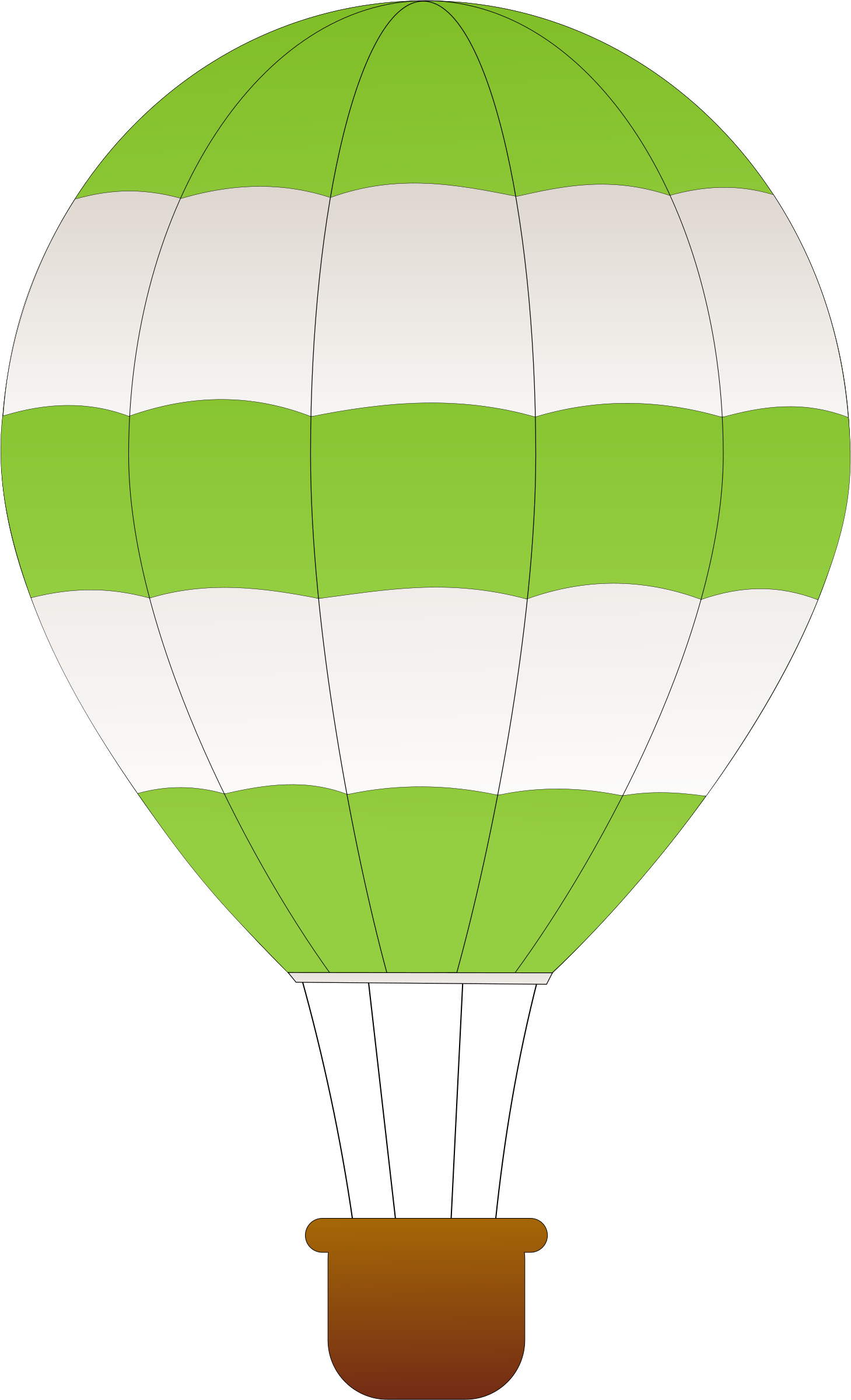 Big Image - Green Hot Air Balloon Clip Art (1459x2400), Png Download