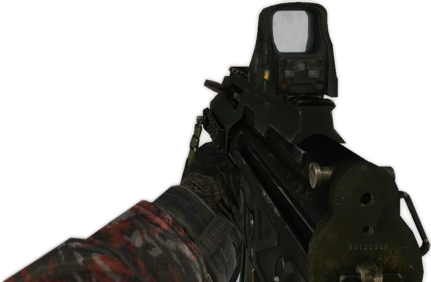 Mp5k Holographic Sight Mw2 - Mp5k Red Dot Sight Mw2 (873x571), Png Download