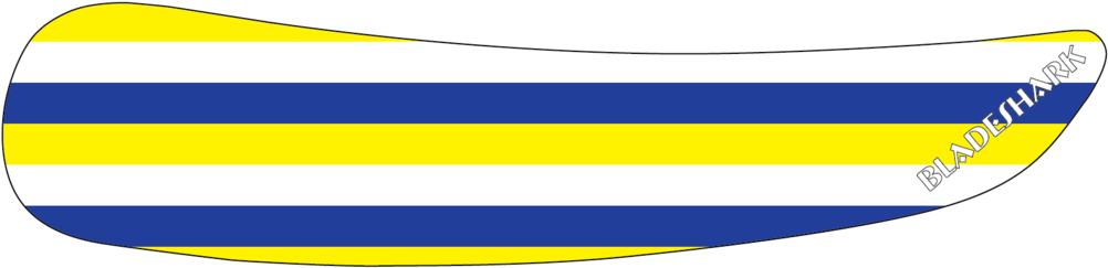 Yellow/blue/white Stripes Bladeshark Performance Hockey - Flag (1023x256), Png Download
