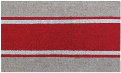 Grey And Red Horizontal Stripe Door Mat - Mat (400x400), Png Download
