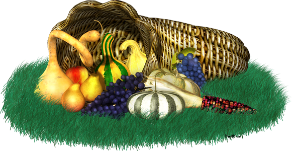 Horn Of Plenty - Thanksgiving (581x300), Png Download