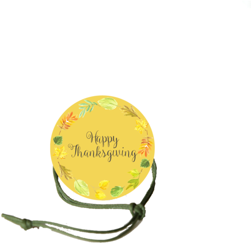 Gold Leaf Border Thanksgiving Napkin Knot - Mother's Day (600x600), Png Download