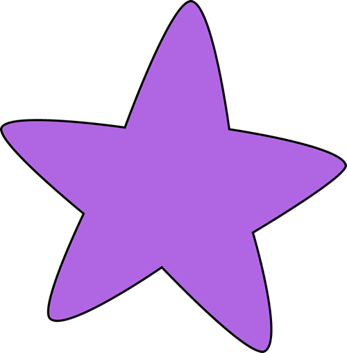 Rounded Star Clip Art - Clip Art Purple Star (500x508), Png Download