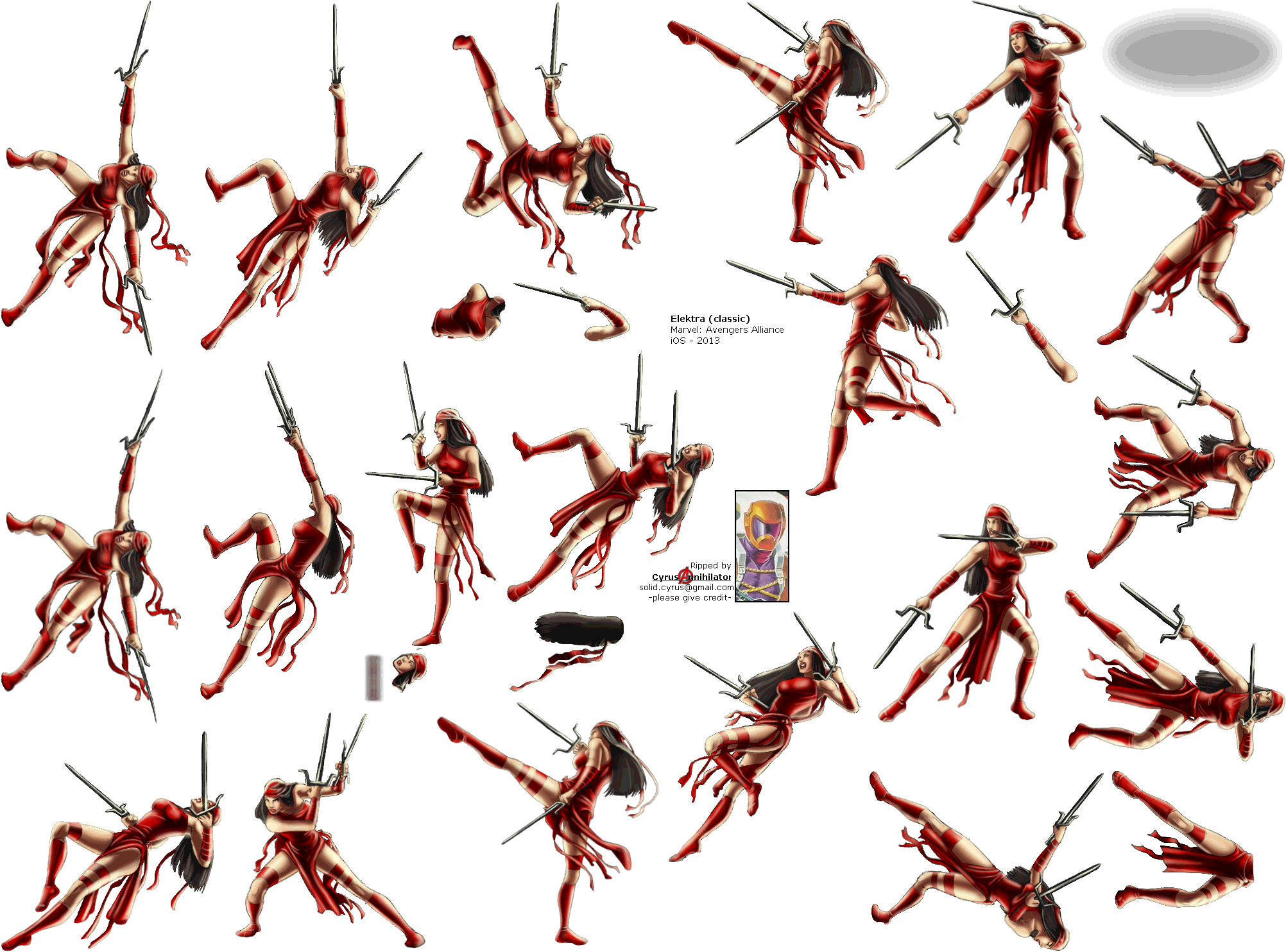 Click For Full Sized Image Elektra - Marvel Avengers Alliance Elektra (2026x1498), Png Download