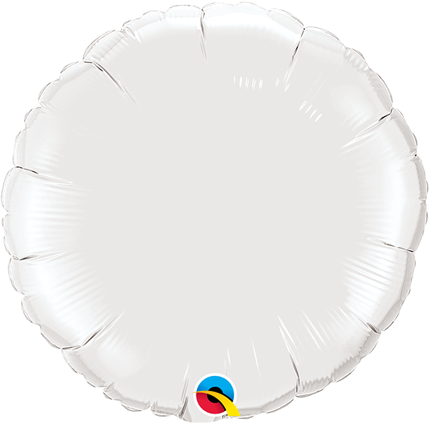 18″ White Circular Foil Balloon - Balloon (600x600), Png Download