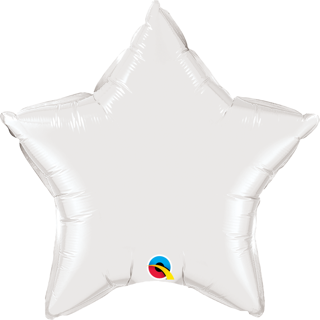 20" White Star Foil Balloon - White Star Mylar Balloon (1024x1024), Png Download