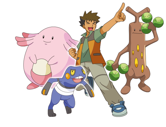 Croagunk - Happiny - Sudowoodo - Pokemon Flint And Lola (581x461), Png Download