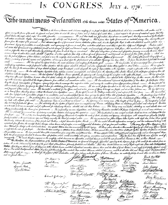 Us Declaration Of Independence - Declaration Of Independence White (586x726), Png Download