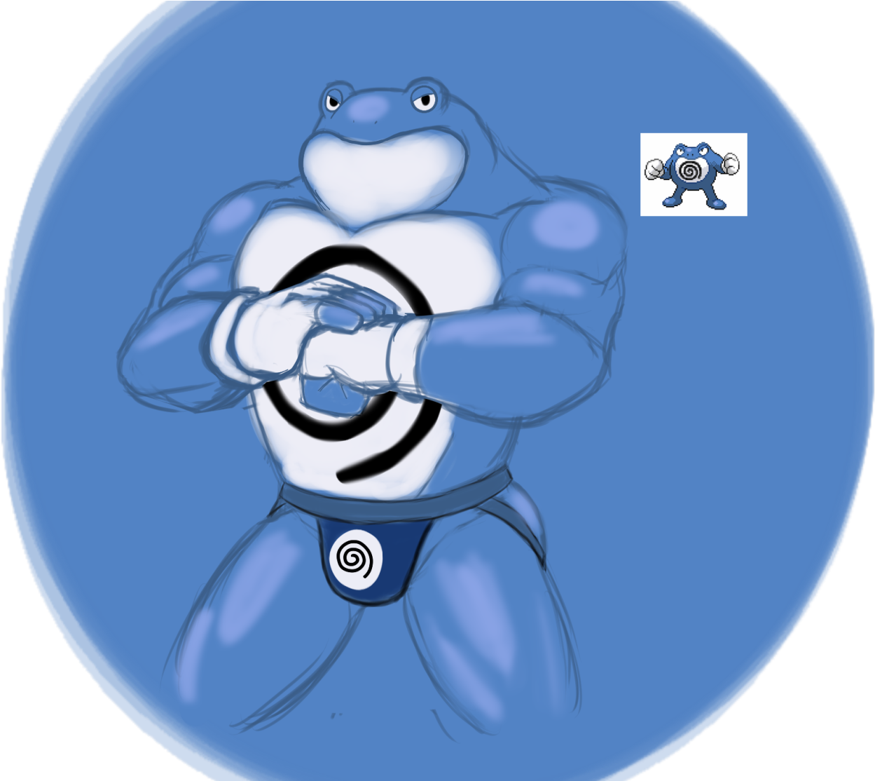 Here, Have An Anthro Poliwrath, While We're At It - Mega Swampert Muscle Gay (1280x1113), Png Download