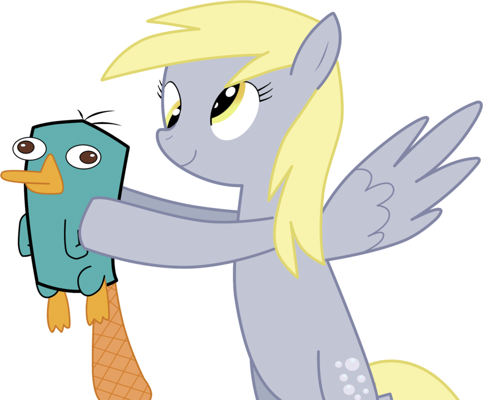 Cawinemd, Crossover, Derpy Hooves, Female, Mare, Pegasus, - Perry The Platypus Derpy (982x814), Png Download