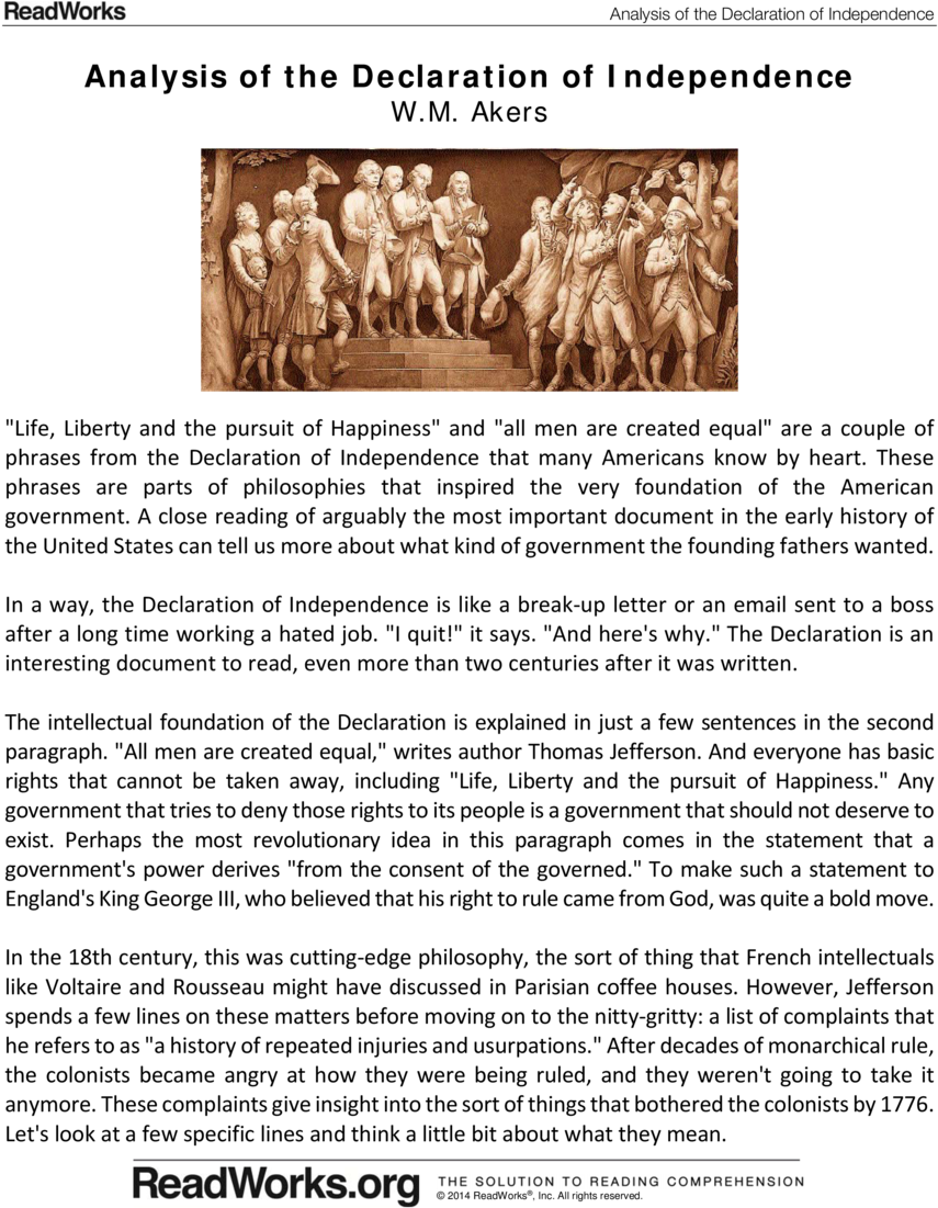 Analysis Of The Declaration Of Independence Analysis - Unabhängigkeitserklärung Grußkarte (960x1242), Png Download