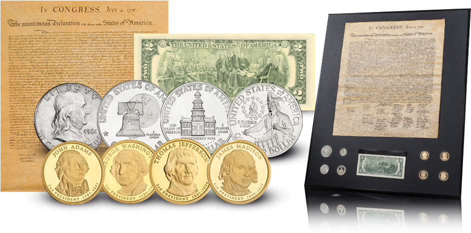 Declaration Of Independence Coin Set - Happy Birthday Colorful Unique Collectors Keepsake (1000x500), Png Download