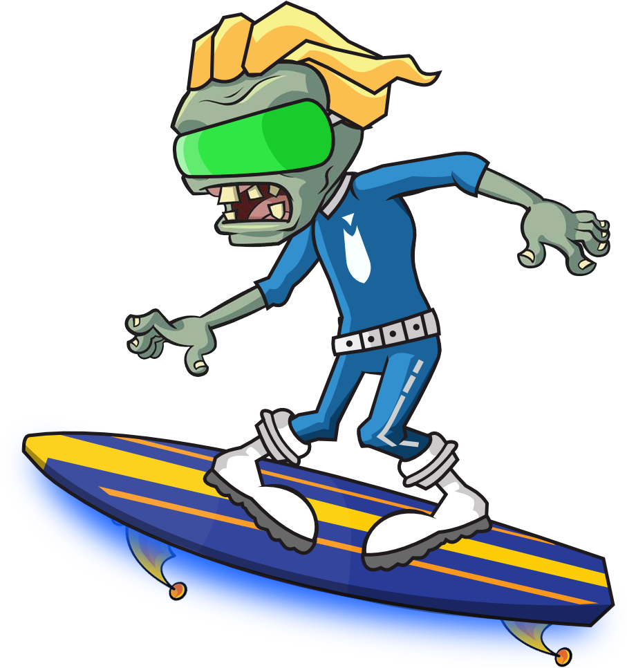 Hoverboard Zombie Fan Art - Zombie Afro De Plants Vs Zombies 2 (917x965), Png Download