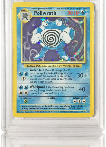 Psa 8 Poliwrath - Poliwrath 1st Edition Holo (500x500), Png Download