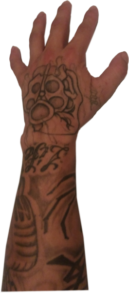 Tattooed Arm - Portable Network Graphics (265x600), Png Download