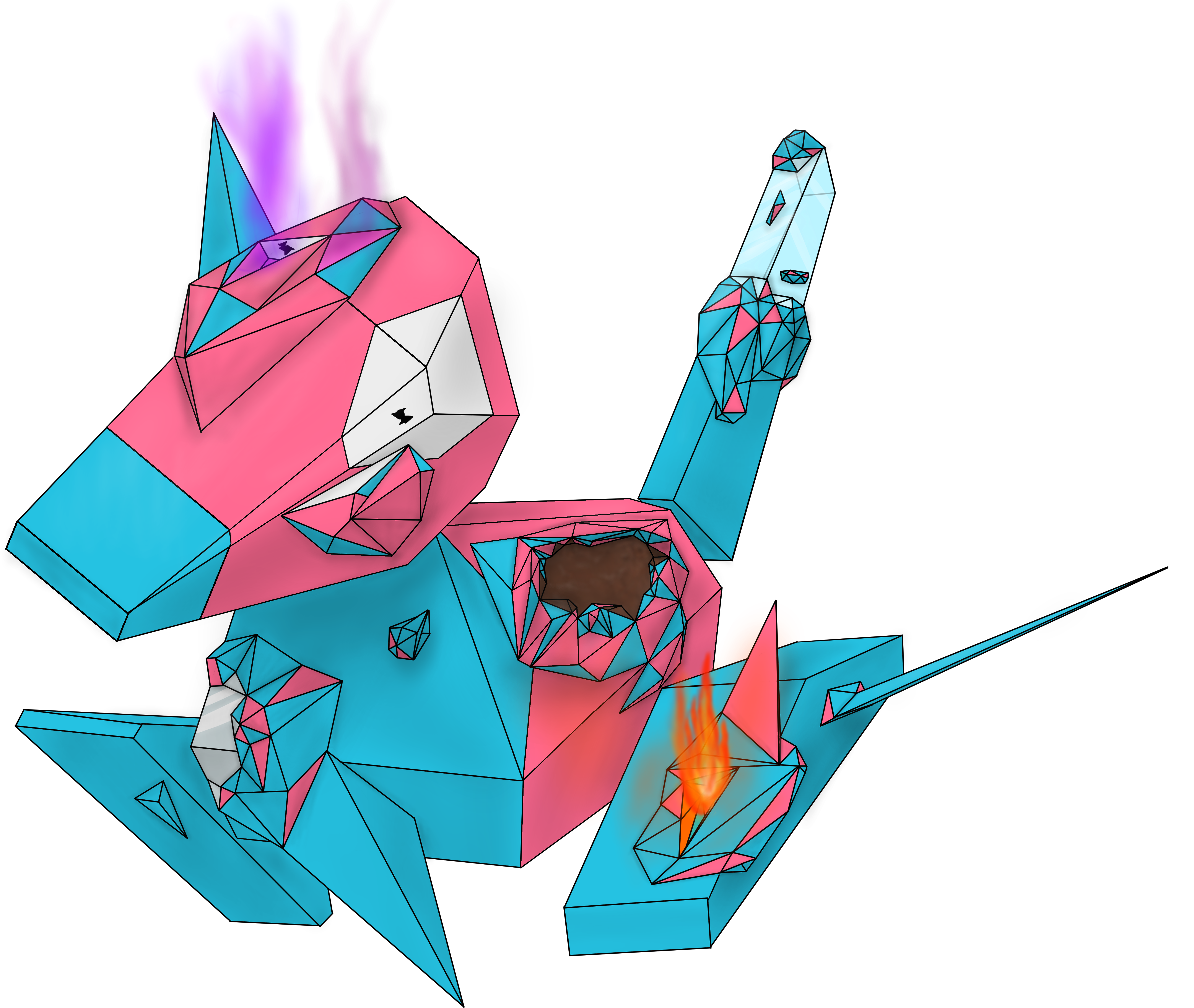 Porygon Used Conversion By Notenoughcoffee (5832x4753), Png Download