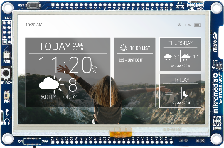 Stm32 Off Mikromedia4 Onn-d - Mikroelektronika Mikroe-2660 Display Development Tools (770x510), Png Download