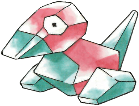 #porygon From The Official Artwork Set For #pokemon - Porygon Sugimori (450x344), Png Download