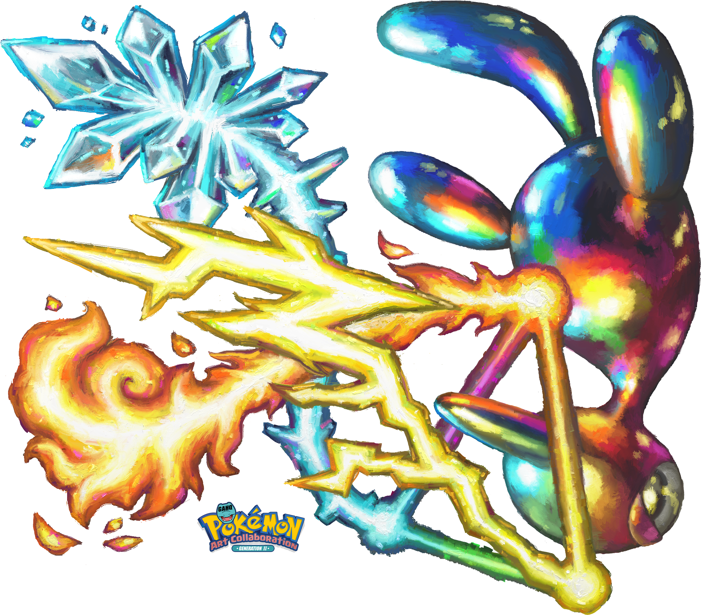 Porygon2 Used Tri Attack By Cortoony (2316x2000), Png Download
