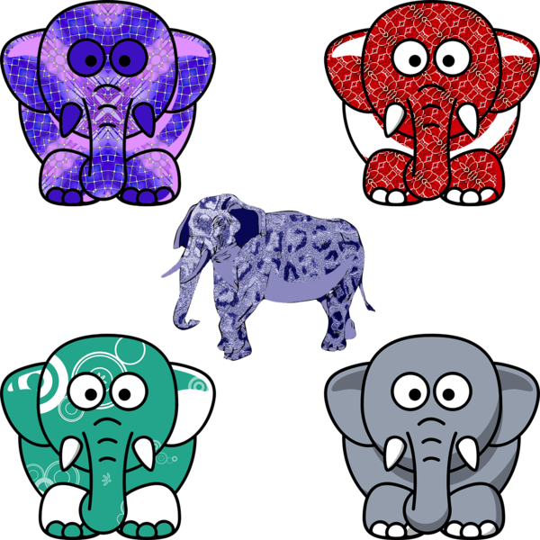 Elephants Cartoon Png By Chaseandlinda - Cartoon Elephant (600x600), Png Download