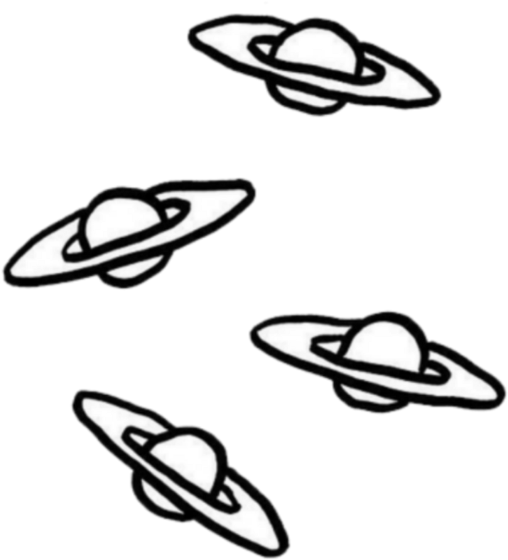Space Saturn Aesthetic Localcupcakeaesthetics Tumblr - Planet Illustration Black White (500x667), Png Download