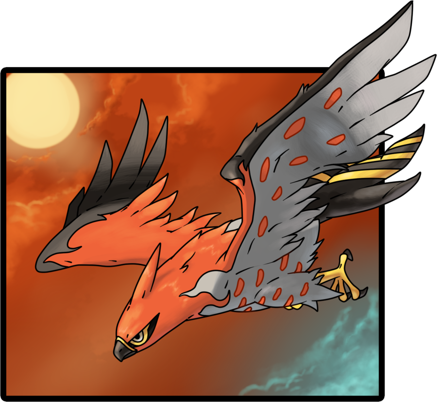 Talonflame Art (900x828), Png Download