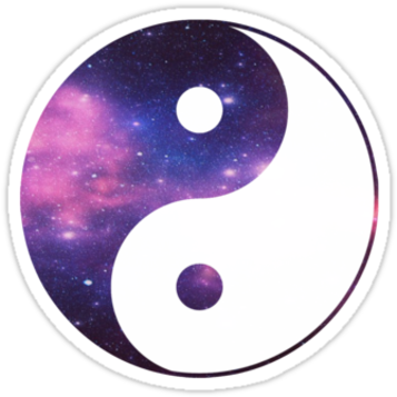 Galactic Yin Yang By Kalkos - Stickers Galaxy (375x360), Png Download