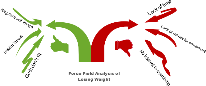 Force Field Analysis For Losing Weight - Template (700x341), Png Download