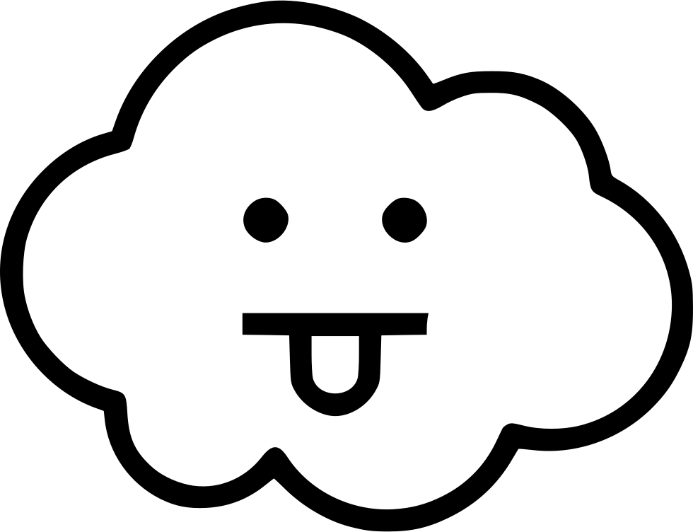 Cloud Silly Tounge Comments - Emoticon (980x752), Png Download