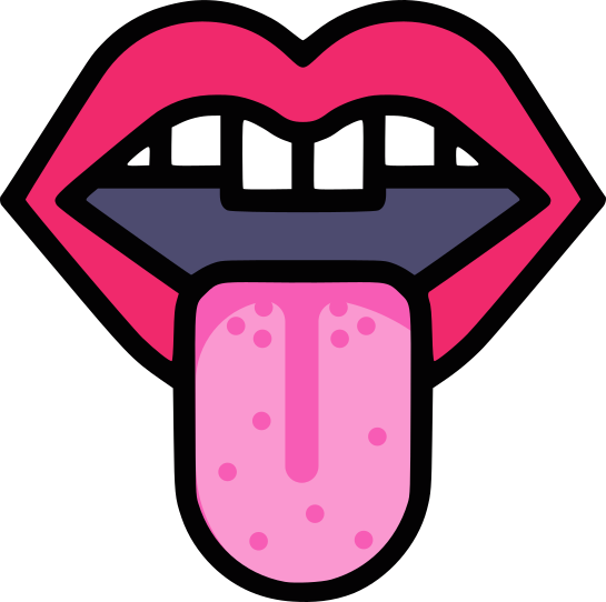 Tounge Sticking Out Dark - Mouth (545x542), Png Download
