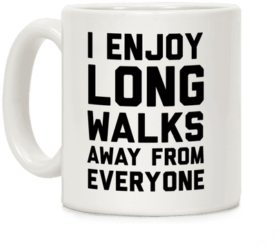 I Enjoy Long Walks Away From Everyone Coffee Mug - Gun Coffee Mug (484x484), Png Download
