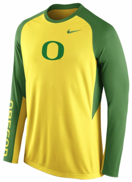 Oregon Ducks Men's Nike On Court Shooting Long Sleeve - ナイキ Nike Michigan State Spartans White Elite Basketball (640x616), Png Download