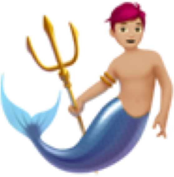 Mermaid Merman Man Emoji Freetoedit - Merman Emoji (558x568), Png Download