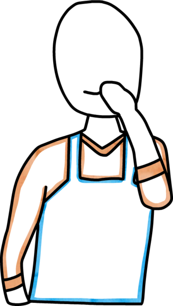 Counter Service Apron Hand Mouth (341x600), Png Download