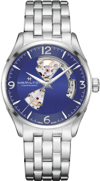 Jazzmaster Open Heart Gent - Hamilton Jazzmaster Open Heart Blue (500x762), Png Download